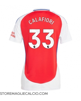 Arsenal Riccardo Calafiori #33 Maglia Gara Casa Repliche 2024-25 Donna Maniche Corte